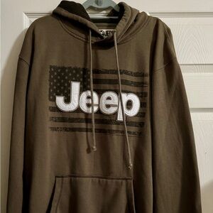 Jeep Men's Army Green Hoodie with Logo